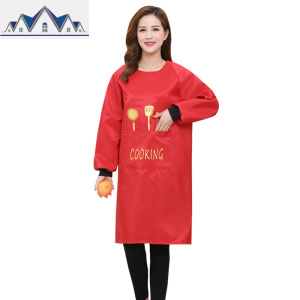 反穿罩衣大人长袖女时尚防水厨房家用围裙男士定制logo印字工作服 三维工匠