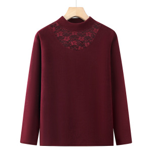 新款妈妈中老年人衣服时尚加绒保暖打底衫冬装衣服中年装冬装衣服