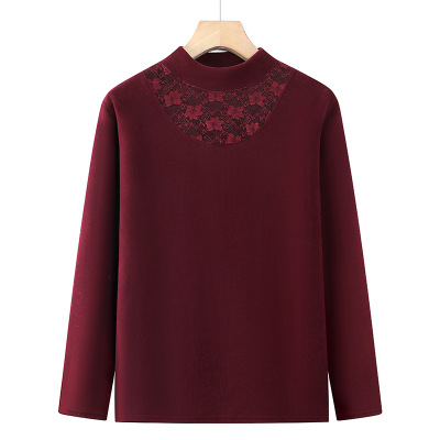 新款妈妈中老年人衣服时尚加绒保暖打底衫冬装衣服中年装冬装衣服