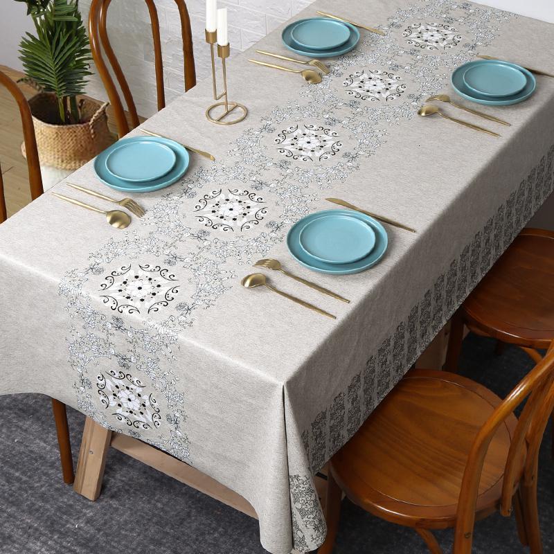 美帮汇桌布防水防油免洗餐桌垫长方形家用台布北欧pvc塑料 茶几布艺