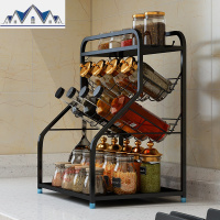 不锈钢调味品调料架子置物架厨房用品桌面油盐酱醋佐料瓶收纳层架 三维工匠
