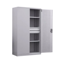 东升顺重型工具柜加厚物件工具储物柜工厂铁皮柜汽修厂零件收纳柜白色四层二抽带挂板