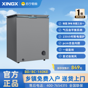 星星(XINGX)140升家用小型减霜净味轻奢薄门冰箱冷藏冷冻转换榭湖银冰柜节能顶开冰箱 BD/BC-140KE