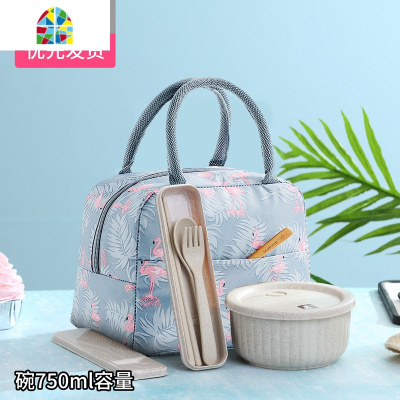 上班族饭盒微波炉加热专用小麦秸秆便当盒学生塑料圆形沙拉保鲜盒 FENGHOU 保鲜碗2个+棕袋