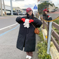 年新款棉服女冬中长款韩版宽松简约棉袄外套加厚时尚潮流棉衣