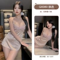 九里晴川情趣内衣刺绣连衣裙吊牌女士性感睡裙套装诱惑丝滑睡衣