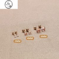 JiMi超闪耳骨钉细针香槟金色高级感2023年新款潮银银针小耳钉耳环耳饰