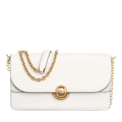 FURLA女士经典高质感光滑白皮革链条单肩斜挎包小号手提包