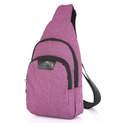 胸包男新款韩版休闲男包单肩斜挎背包潮男运动包包-定制紫色紫色