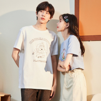 [2.5折价59元]唐狮夏新款不一样的七夕情侣装g重磅短袖T恤女短款辣妹上衣y