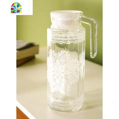 韩国蕾丝冷水壶玻璃耐热茶壶茶具冷水壶玻璃可高温凉水杯套装 FENGHOU 一壶6只杯凉水壶