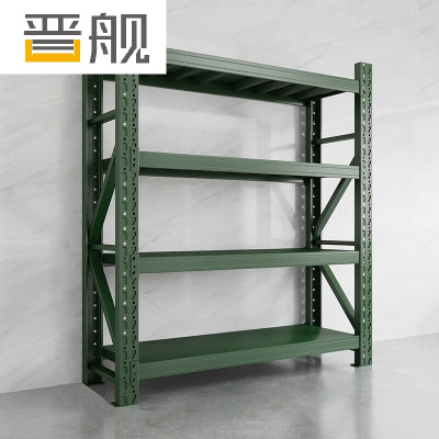 晋舰货架仓储库房储物架军绿色四层主架350kg/层重型200*50*200cm