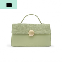 「绿仙踪」2020新款牛皮手提包复古锁扣小方包单肩斜挎女包NEW LAKE 绿仙踪/小号少量