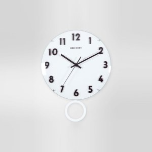 极客库(GEEKCOOK)12英寸石英钟表圆形创意时尚装饰挂钟客厅办公木质挂表时钟GK100058/GK100059