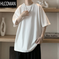 HLCOMAN短袖T恤男士夏季210g大码半袖体恤上衣潮牌宽松纯色衣服