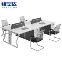 铭思达职员办公桌四人位含柜椅套