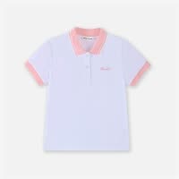 [1件3.5折]铅笔俱乐部童装2025夏装新款女童短袖儿童polo衫女孩翻领上衣凉爽