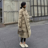 年女冬季韩版新款时尚羽绒棉服中长款宽松设计感加厚棉衣棉袄
