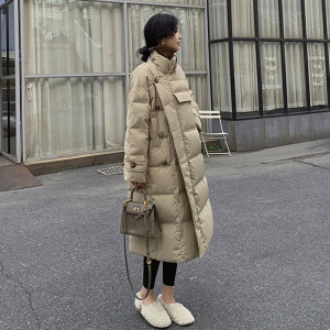 年女冬季韩版新款时尚羽绒棉服中长款宽松设计感加厚棉衣棉袄