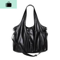 2020新款托特包大容量单肩包女大包简约软皮女包通勤公文手提包女NEW LAKE 黑色前50名送太阳伞女士单肩包