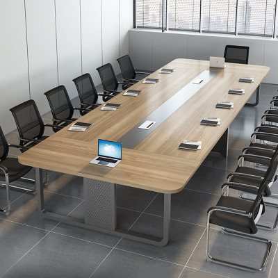 慧采云 会议桌板式长条桌简约现代钢架接待会议洽谈桌培训桌开会桌长方形桌2.4m