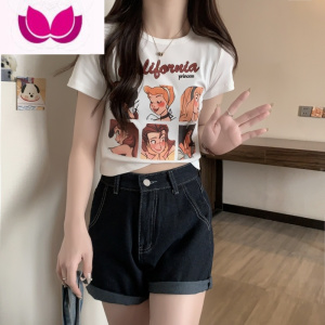 七斓大码可爱卡通正肩短袖T恤女设计感小众夏季新款胖MM显瘦遮肉上衣