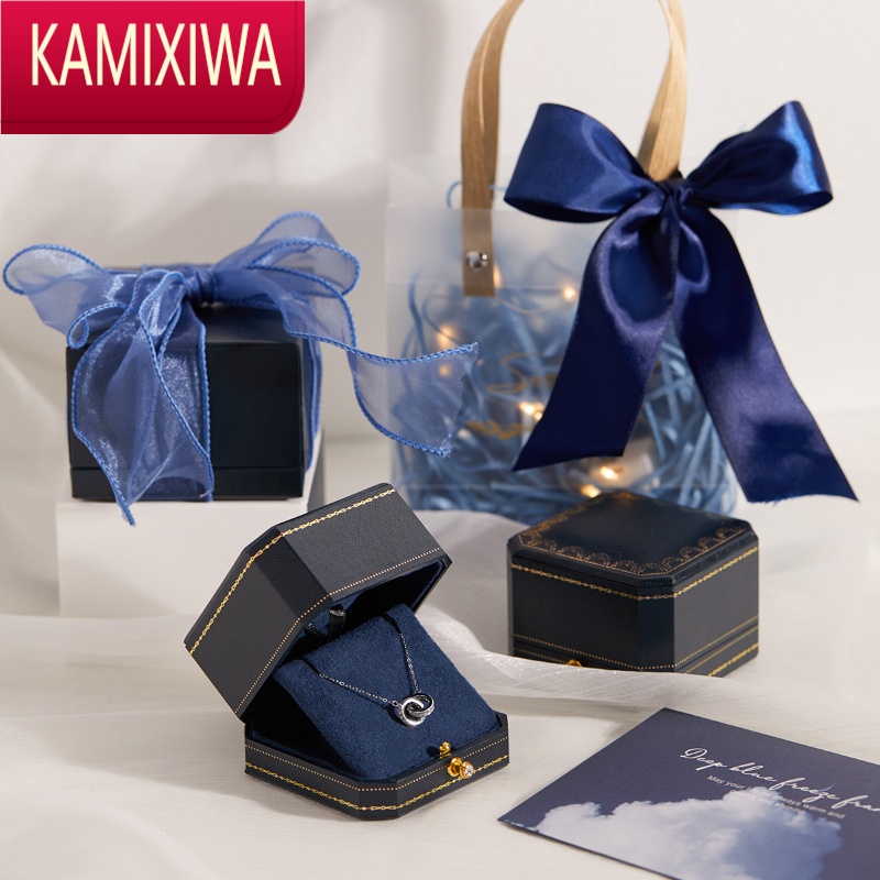 kamixiwa洛心 双环项链轻奢小众银锁骨链情人节闺蜜生