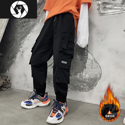 HongZun高街工装裤男士港风束脚裤子秋冬季宽松休闲长裤韩版潮流工装制服