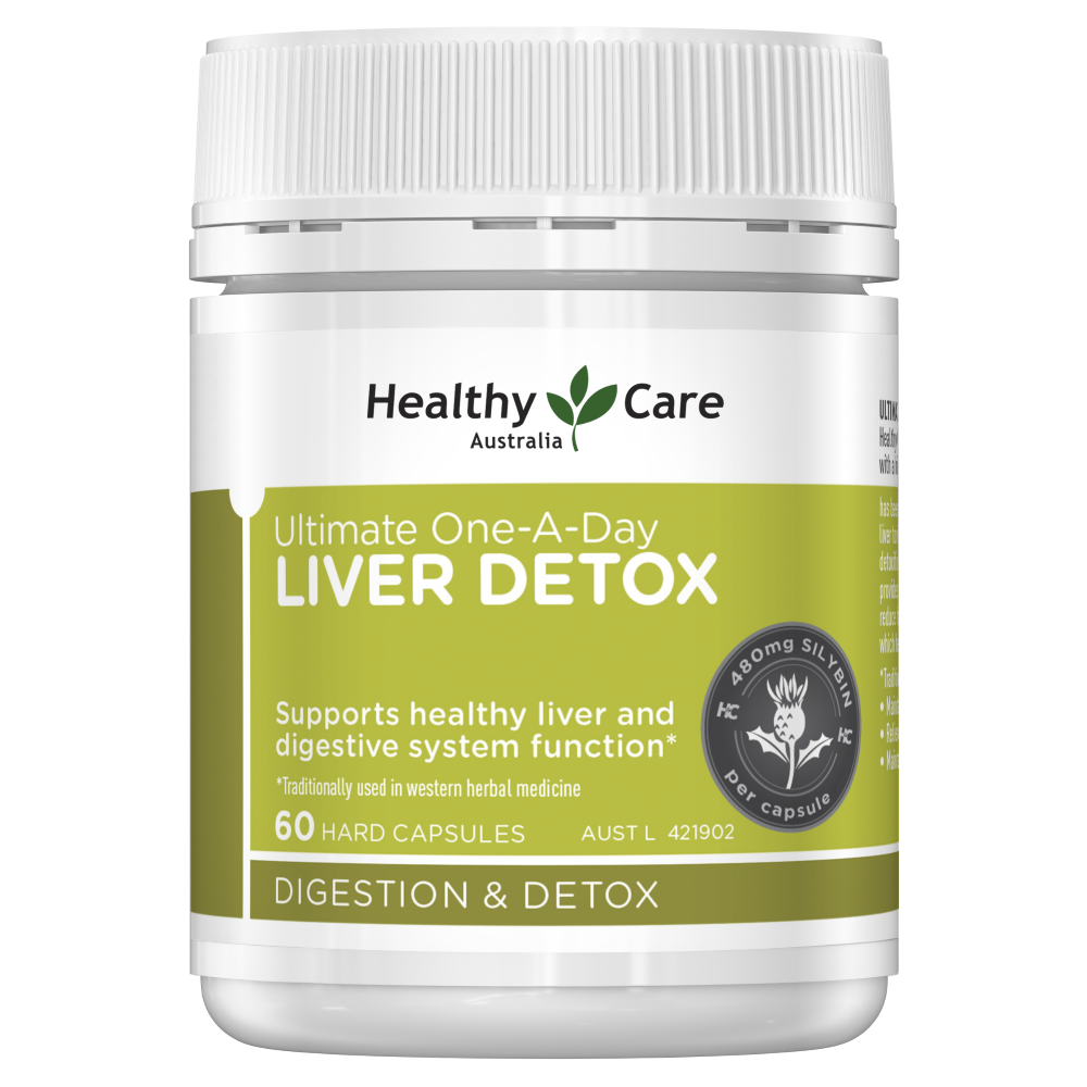 澳洲进口HealthyCare护肝片奶蓟草水飞蓟女性男熬夜胶囊60粒 膳食营养补充剂