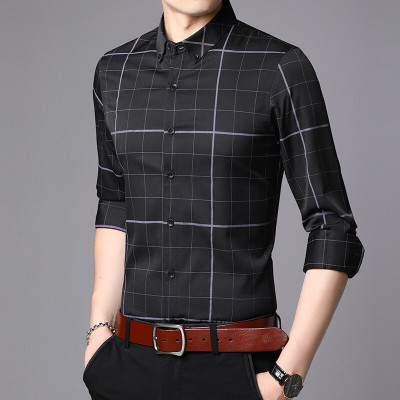 梵克公牛2021新款春季衬衫男长袖商务休闲青年修身流薄款衬衣男