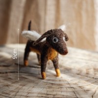 美帮汇手工艺术羊毛毡玩偶 森林动物公仔定格动画形象摆件 天使狗狗