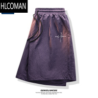 HLCOMANGenio mode乌梅紫运动短裤男2025夏季大码宽松休闲山系五分裤潮