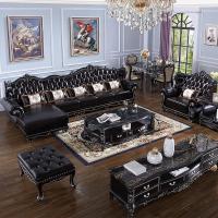 森美人黑檀色实木沙发欧式沙发美式转角沙发花新古典客厅家具