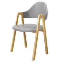 锦北 北欧椅子靠背电脑椅简约化妆椅休闲网红铁艺家用餐椅四件起售浅灰