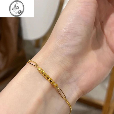 JiMi超闪碎金子手链女金高级感ins小众气质2023新款轻奢设计手饰潮