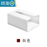 敬平倒挂厨房纸巾盒家用免打孔壁挂式纸巾架浴室卫生间厕所抽纸厕纸盒 白色(1个装)