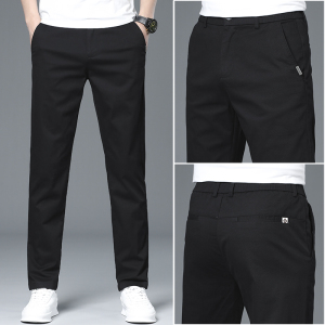 老爷车(LAOYECHE)春夏休闲裤男商务纯棉松紧腰男裤大码修身男士裤子2025新款直筒男装西裤