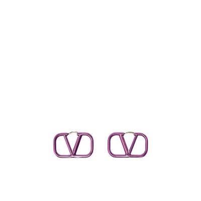 华伦天奴(Valentino)女士潮流徽标耳环时尚百搭配饰金属质感耳钉