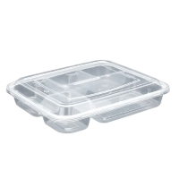 百晟长恒 BSCH-BXH02 1L 150个/箱 一次性带盖五格透明保鲜盒 (计价单位:箱)