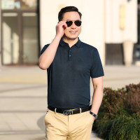 中年男士短袖polo衫T恤 百搭休闲薄款简约翻领T恤爸爸装