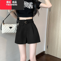 YIBUSHENG复古工装阔腿短裤女季新款韩版百搭西装休闲裤高腰显瘦a字热裤