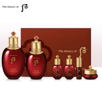 韩国原装进口Whoo 后 津率享红华凝香套装 后水乳补水保湿去皱企划版改善气色含中样