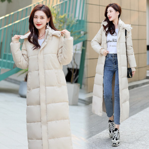 棉衣女加长款2024秋冬季新款韩版宽松大码女装过膝加厚外套女棉服