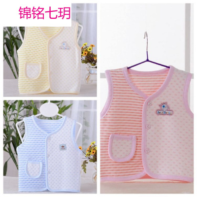 锦铭七玥厂家直销婴幼儿马甲纯棉宝宝单层棉时尚坎肩儿童卡通印花背心新款