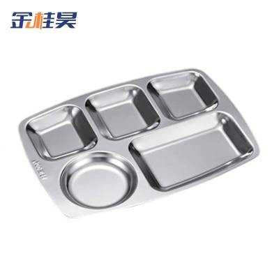 金桂昊 304 不锈钢餐盘 大圆五格(1.0mm厚)个