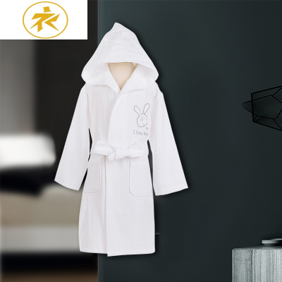 Ideamini儿童棉毛巾料加厚款男女小孩浴袍冬天吸水速干棉宝宝带帽浴衣