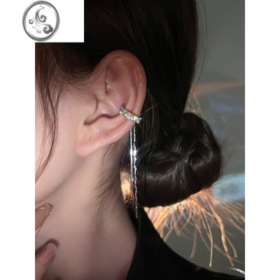 JiMi微镶锆石耳夹无耳洞冷淡风流苏耳环小众设计感简约个性耳骨夹耳饰