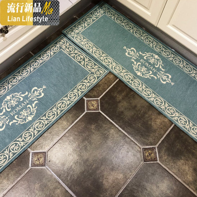 欧式厨房地垫防油长条脚垫防滑吸油吸水口垫家用耐脏地毯垫子 三维工匠