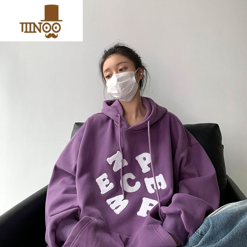 YANXU连帽卫衣男士美式高街青少年潮牌宽松刺绣休闲帽衫外套