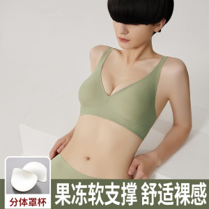 果冻胶无痕内衣女舒适无钢圈文胸小胸聚拢上托防下垂调整型胸罩_1
